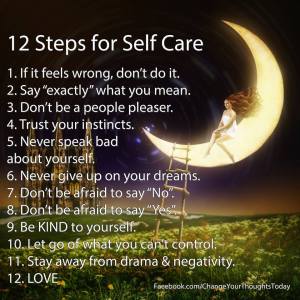 12 STEPS FOR SELF CARE.
